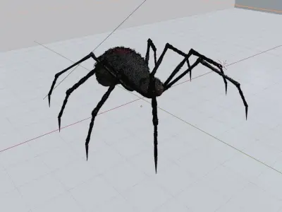 Spider high poly with long legs 3D model