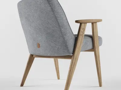Armchair lounge chair with wooden legs Free 3D model buy