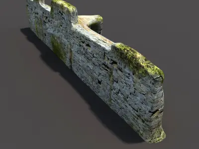 English Castle Ruin 2 Low-poly 3D model