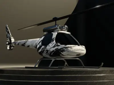 Helicopter Low Poly -ready-to-use Low-poly 3D model