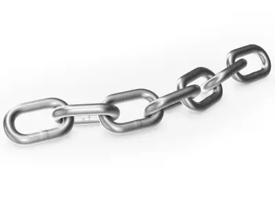 Chrome Chain Low-poly 3D model