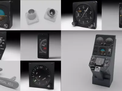 F16 Centre Console Instruments PACK 3D Model Collection