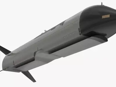 Air-Launched Recovery Drone Gray Black Rigged 3D model