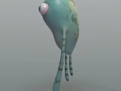 monster0002 creature with big eyes 3D model