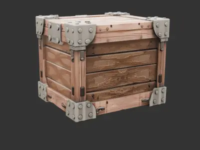 Military Ammo Crate with Locking Clips Low-poly 3D model