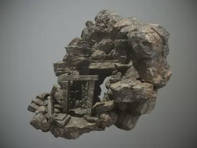 Cave Entrance for Games 3D model