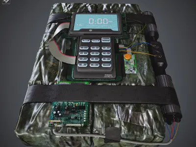 C4 RDX Bomb Low-poly 3D model