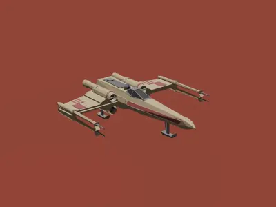 X-wing star wars x - wing fighter Low-poly 3D model
