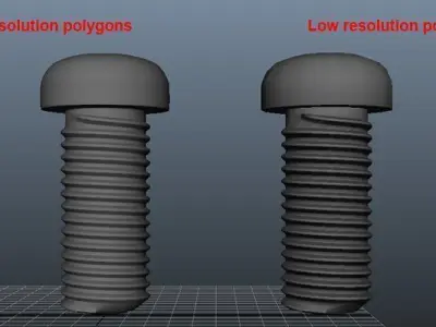 Screw slotted Free low-poly 3D model