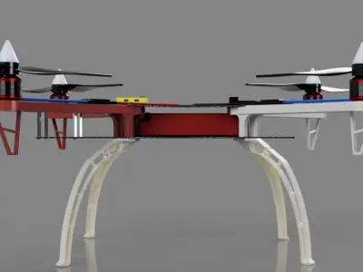 Alien 450 Quadcopter Low-poly 3D model