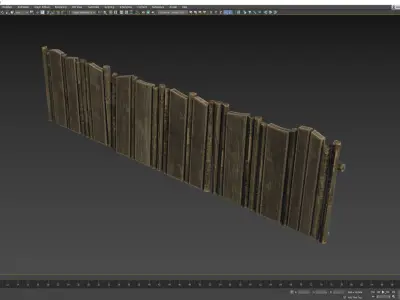 medieval fence low poly 3d model  Low-poly 3D model