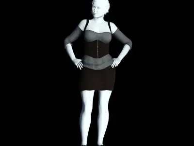 Fantasy Tavern Wench 02 - Fantasy Clothing Low-poly 3D model