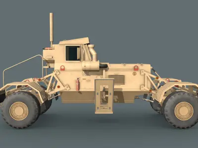Husky mine detection vehicle Low-poly 3D model