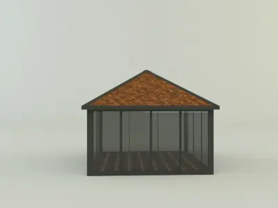 garden rest area pergola 3D model