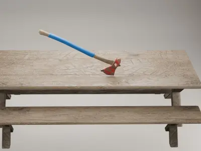 Post apocalypse style edged weapons collection model Low-poly 3D model