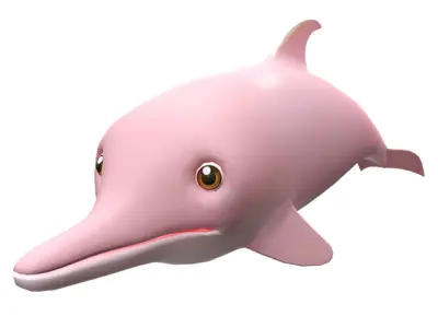 Amazon Pink Dolphin fish Animated  Low-poly 3D model