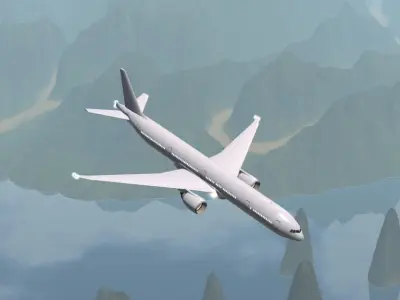 Boeing 777 High Quality 3D CGI Model Low-poly 3D model