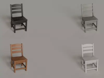 Lakeside Dining Chair - 4 COLORS Low-poly 3D model