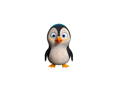 Baby Penguin Character Low-poly 3D model