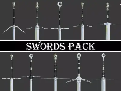 Swords Pack 10 Models Low-poly 3D model