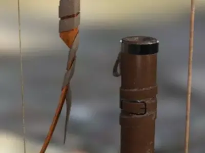 arrow bow quiver Low-poly 3D model