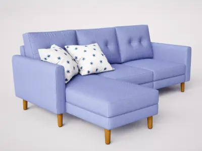 Burrow Nomad Chaise Sofa Free 3D model