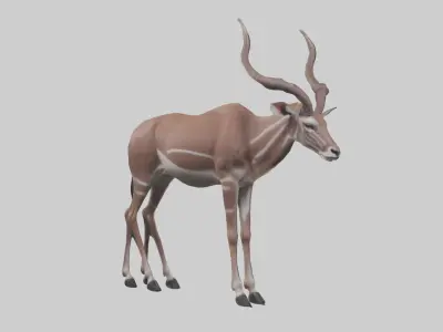 Kudu grazing model Low-poly 3D model