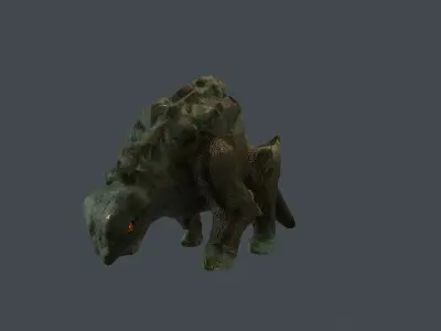 Dino Golem Low-poly 3D model
