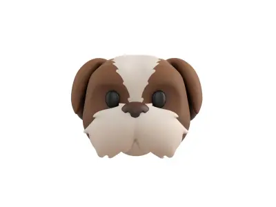 Prop190 Shih Tzu Dog Head 3D model