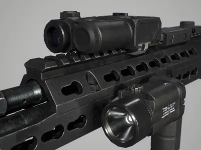 SVD Dragunov Tiger Sniper Rifle with Tactical Kits Low-poly 3D model