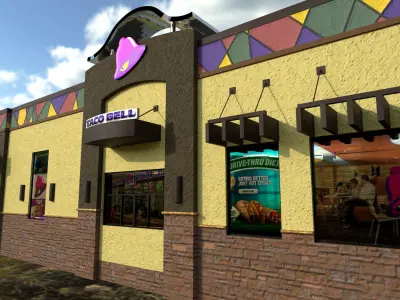 Taco Bell Low-poly 3D model