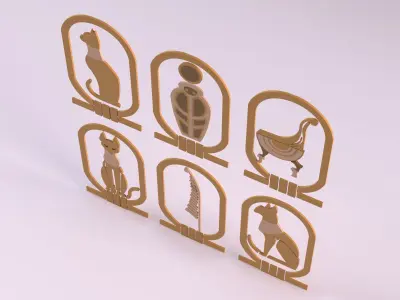 Egyptian Symbols - 003 Low-poly 3D model