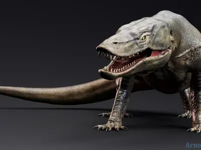 Creature -Reptile Megalania Unity Project Low-poly 3D model