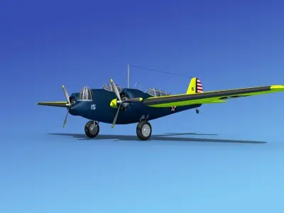 Martin B-10 V01 3D model