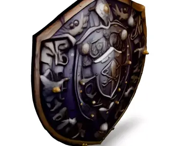 Fantasy Ornate Shield LowPoly Game Asset Low-poly 3D model