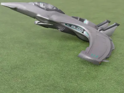 Realistic Futuristic Sci-Fi Spaceship 3D Model Advanced Low-poly 3D model