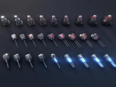 Poly Fleet Low-poly 3D model