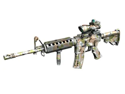 Colt M4A1 - Sopmod ACOG - Digital Camouflage 3D model