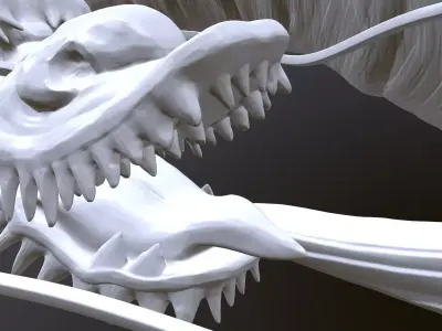 Japanese Carved Dragon High Poly 3D model