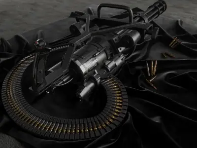 M134 Minigun Low-poly 3D model