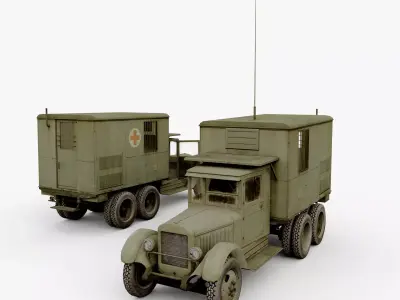 ZIS-5 box Low-poly 3D model