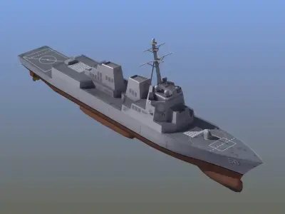 Arleigh Burke Destroyer LD2 Low-poly 3D model
