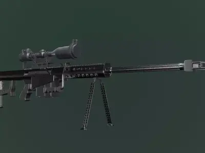 Animated Barrett Rifle Free 3D model
