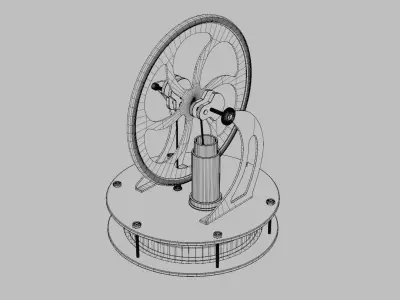 Stirling Motor Free 3D model
