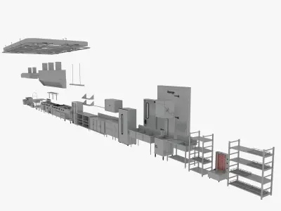 Commercial Kitchen Equipments 3D model