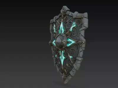 Arcane Magic Shield Glowing Rune Fantasy Armor Wall Relief STL 3D print model