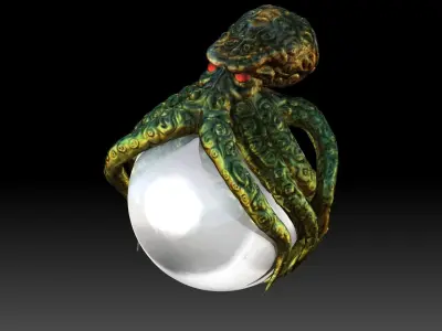 Octopus - Kraken pearl Low-poly 3D model