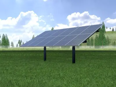 Agri-Photovoltaic-System 120 degrees 8m Low-poly 3D model