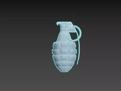 3D wireframe model of a hand grenade Low-poly 3D model