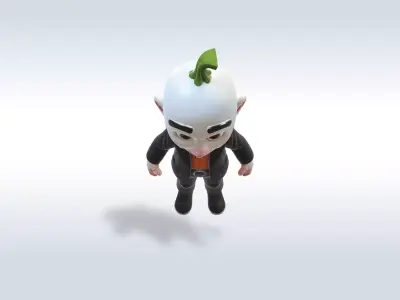 Cheerful Vampire Ghost Little Boy Character 3D model